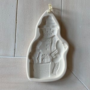 Longaberger Pottery 1997 Snow Friends Chilly Cookie Mold Limited Edition
